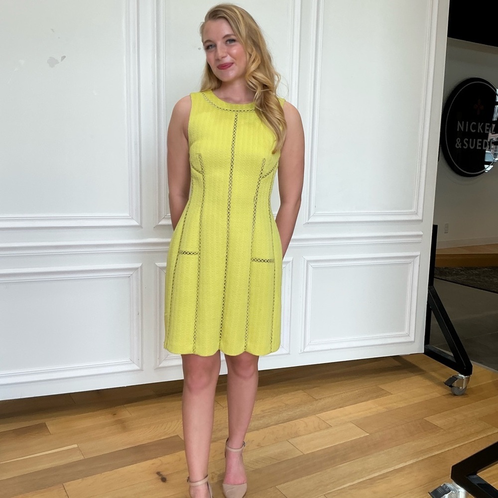 Elegant Yellow Lace Dress